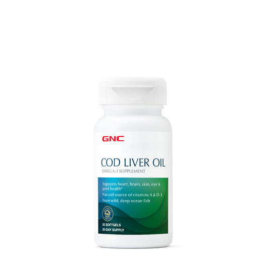 GNC Cod Liver Oil, Ulei din Ficat de Cod, 400 Mg, 30 Cps