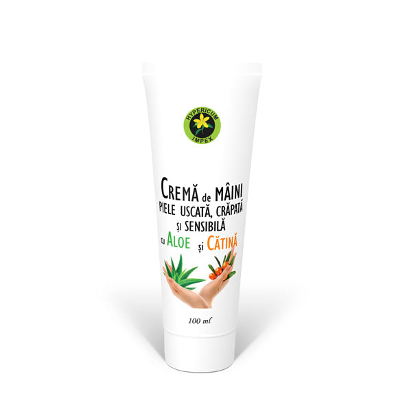 Crema de maini piele uscata si crapata cu Aloe si Catina 100ml
