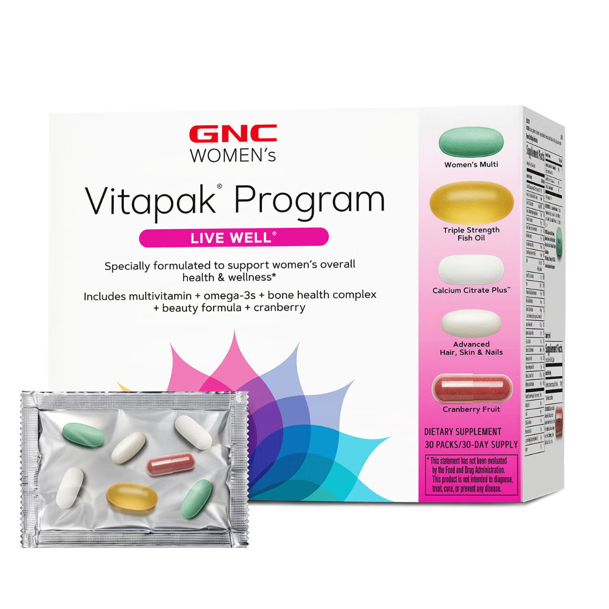 GNC Women’ s Ultra Mega Vitapak® Program, Complex de Multivitamine Pentru femei, 30 Pachetele