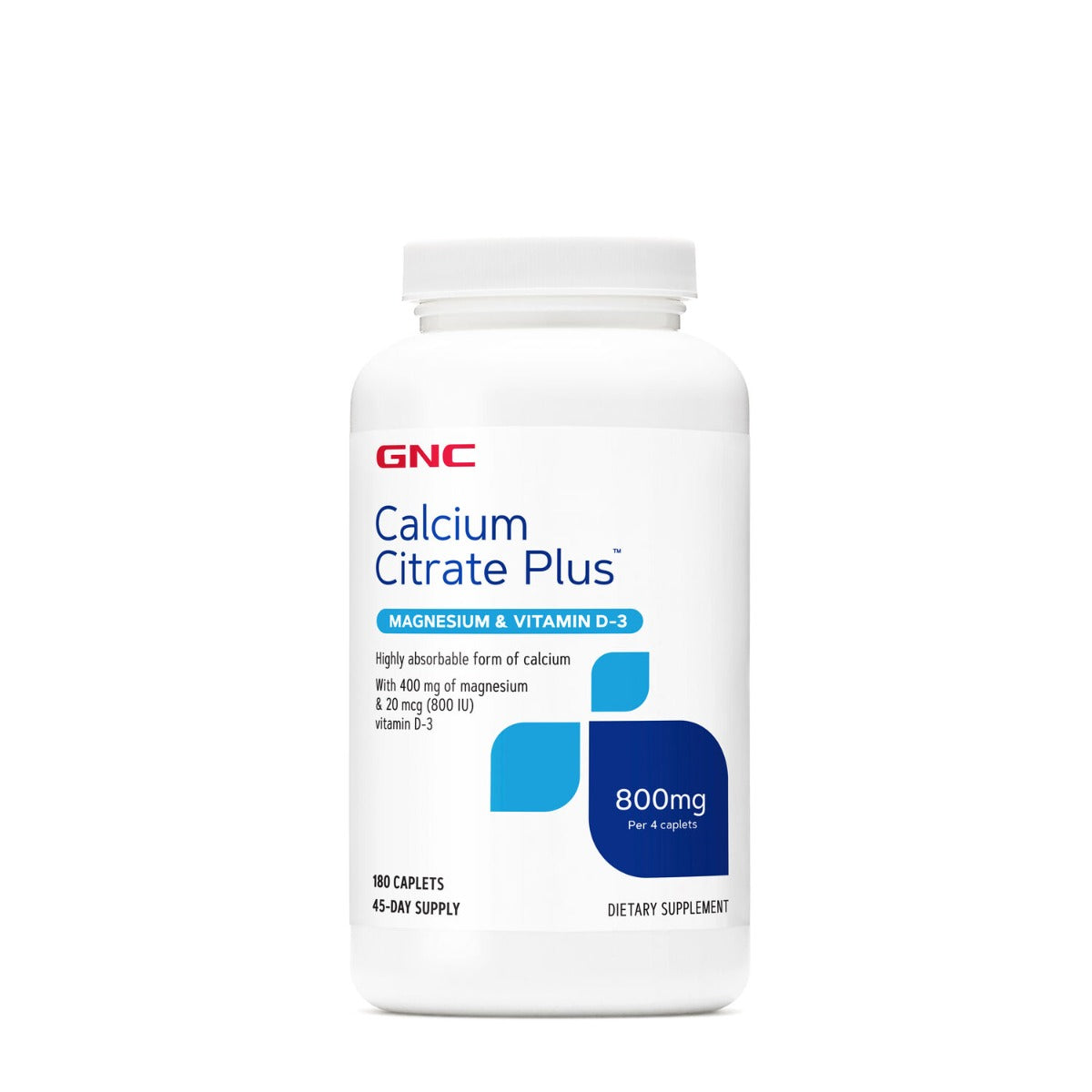 GNC Calcium Citrate Plus™ With Magnesium & Vitamin D3, Formula de Calciu Citrat cu Magneziu si Vitamina D3, 180 tb