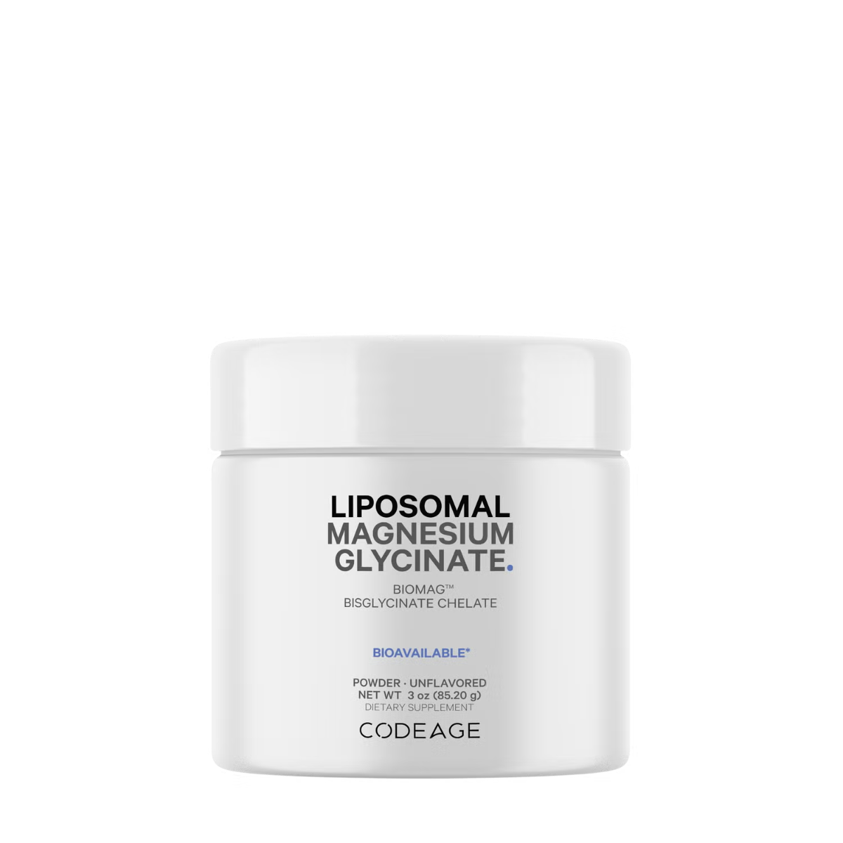 CodeAge Liposomal Magnesium Glycinate, Magneziu Bisglicinat Lipozomal - Formula Avansata pentru Absorbtie Superioara, 85.20 g