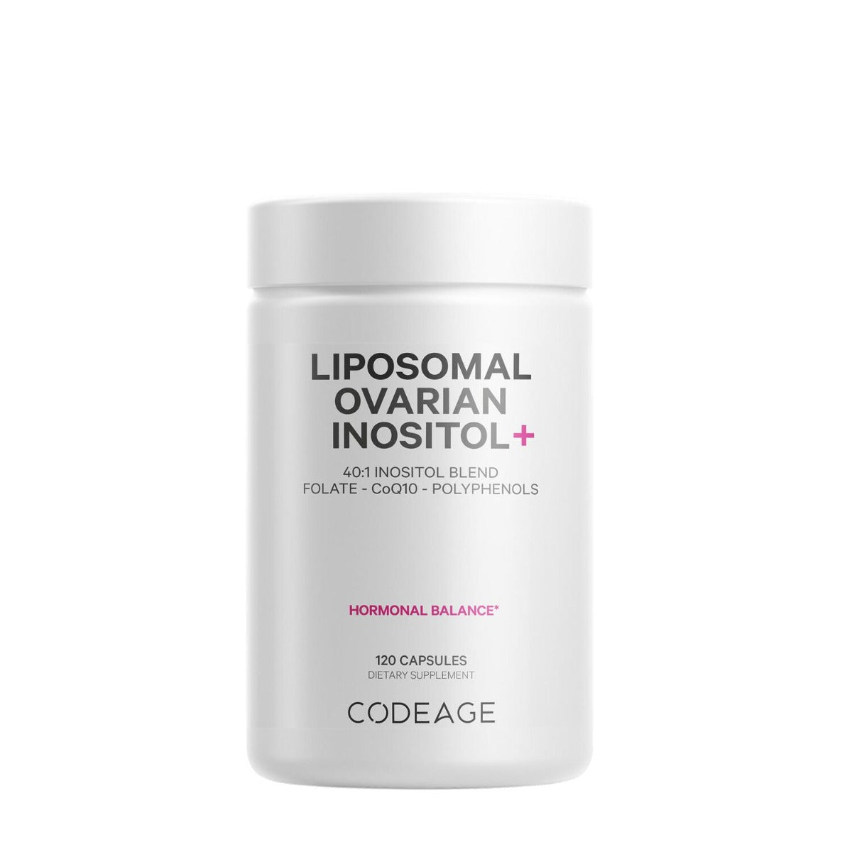 CodeAge Liposomal Ovarian Inositol+, Myo-Inozitol Ovarian cu Coenzima Q10, 120 cps