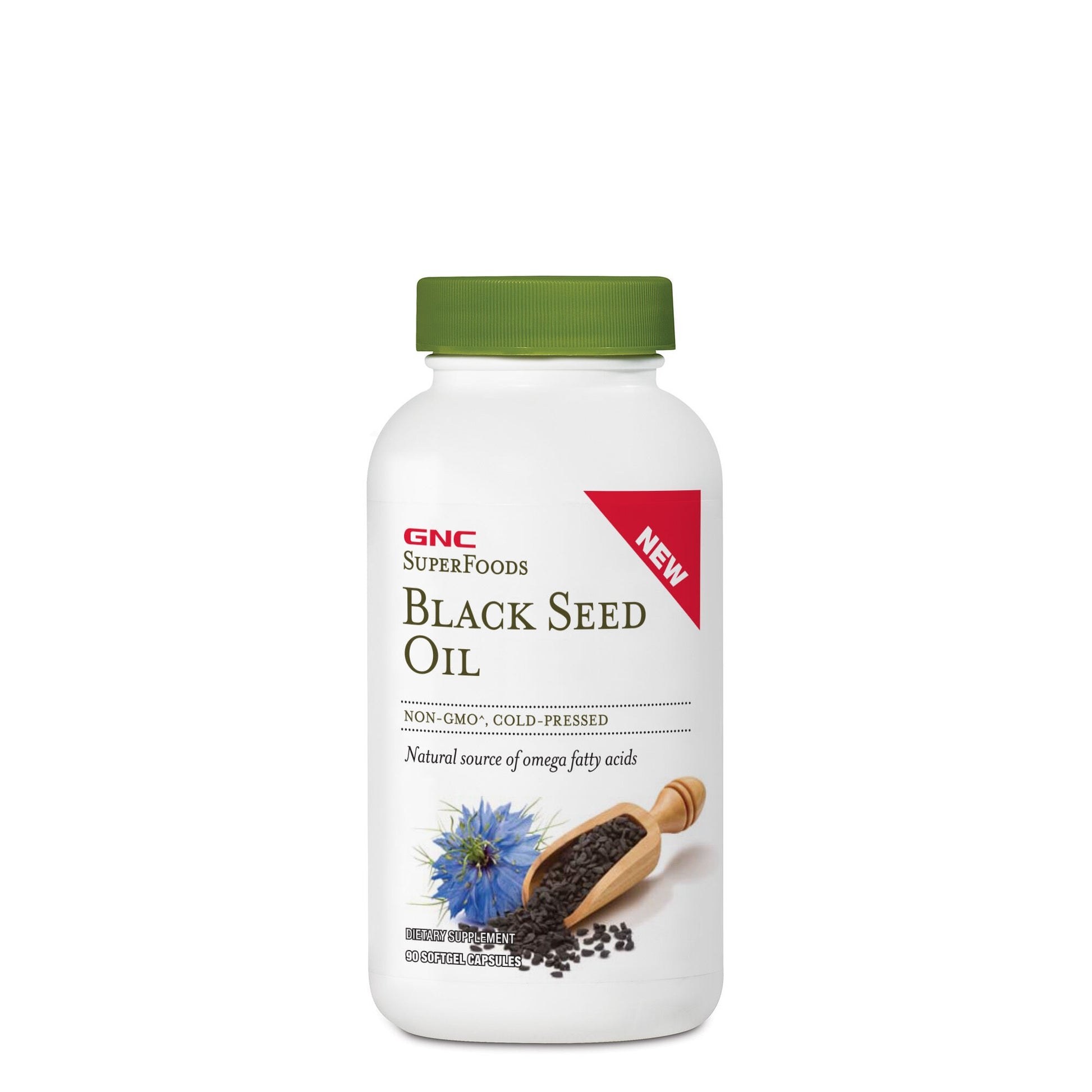 GNC SuperFoods Black Seed Oil, Ulei cu Thymoquinone din Seminte de Chimen Negru, cu Efect Antiinflamator, 90 capsule