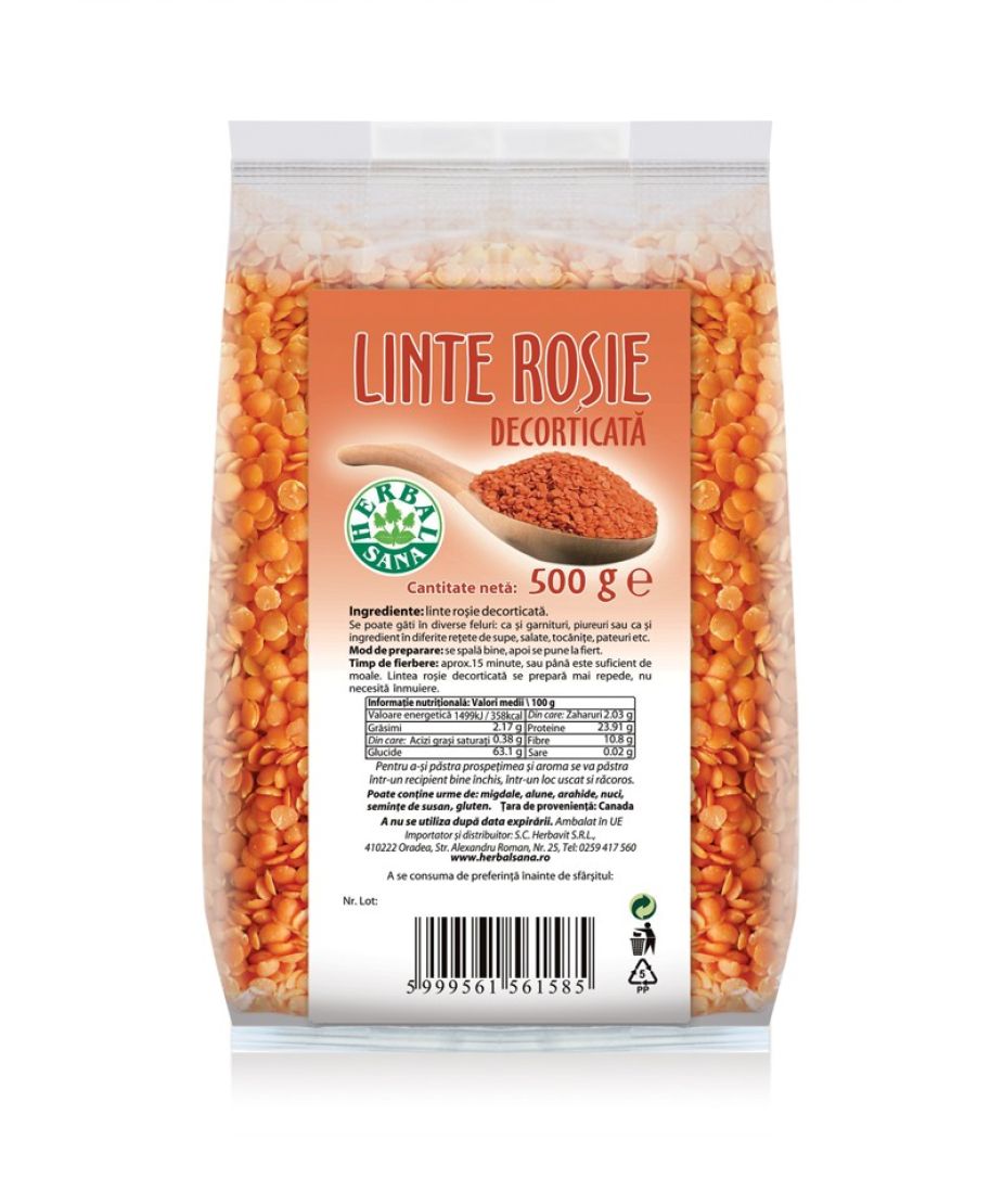 LINTE ROSIE DECORTICATA – 500G