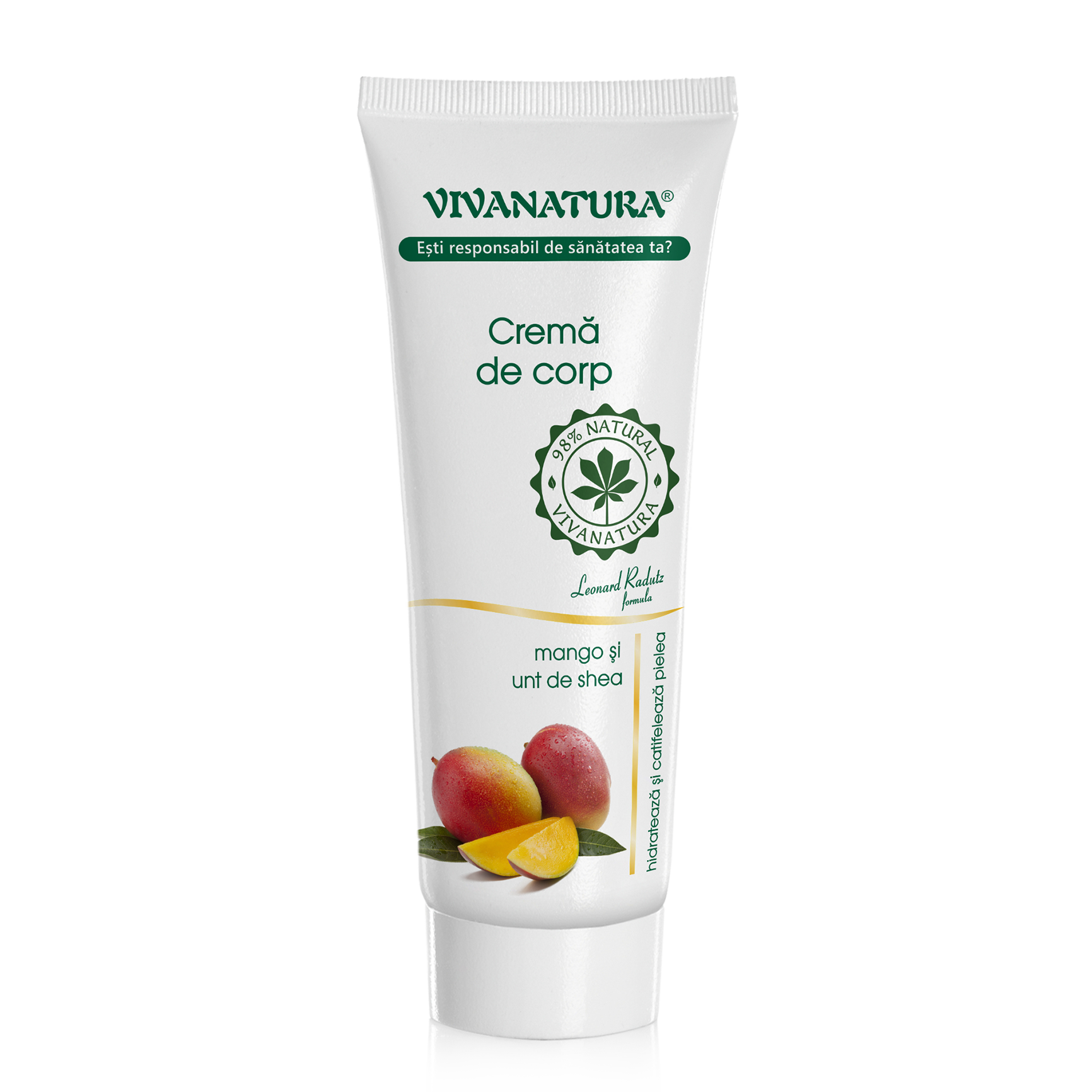 Cremă de corp cu mango și unt de shea 250 ml – Leonard Radutz Formula – VivaNatura