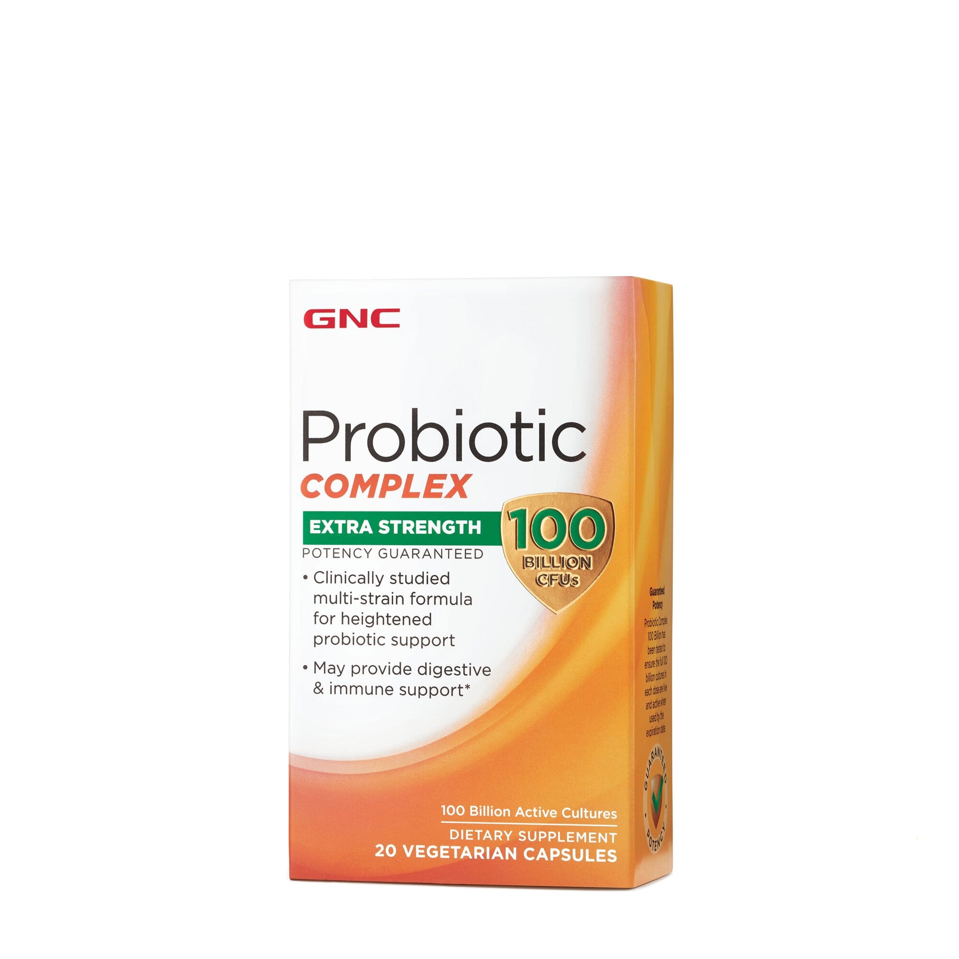 GNC Probiotic Complex Extra Strength Multi Strain 100 Billion CFUs, Probiotic LAB4® Studiat Clinic, 100 Miliarde Culturi Vii, 20 cps