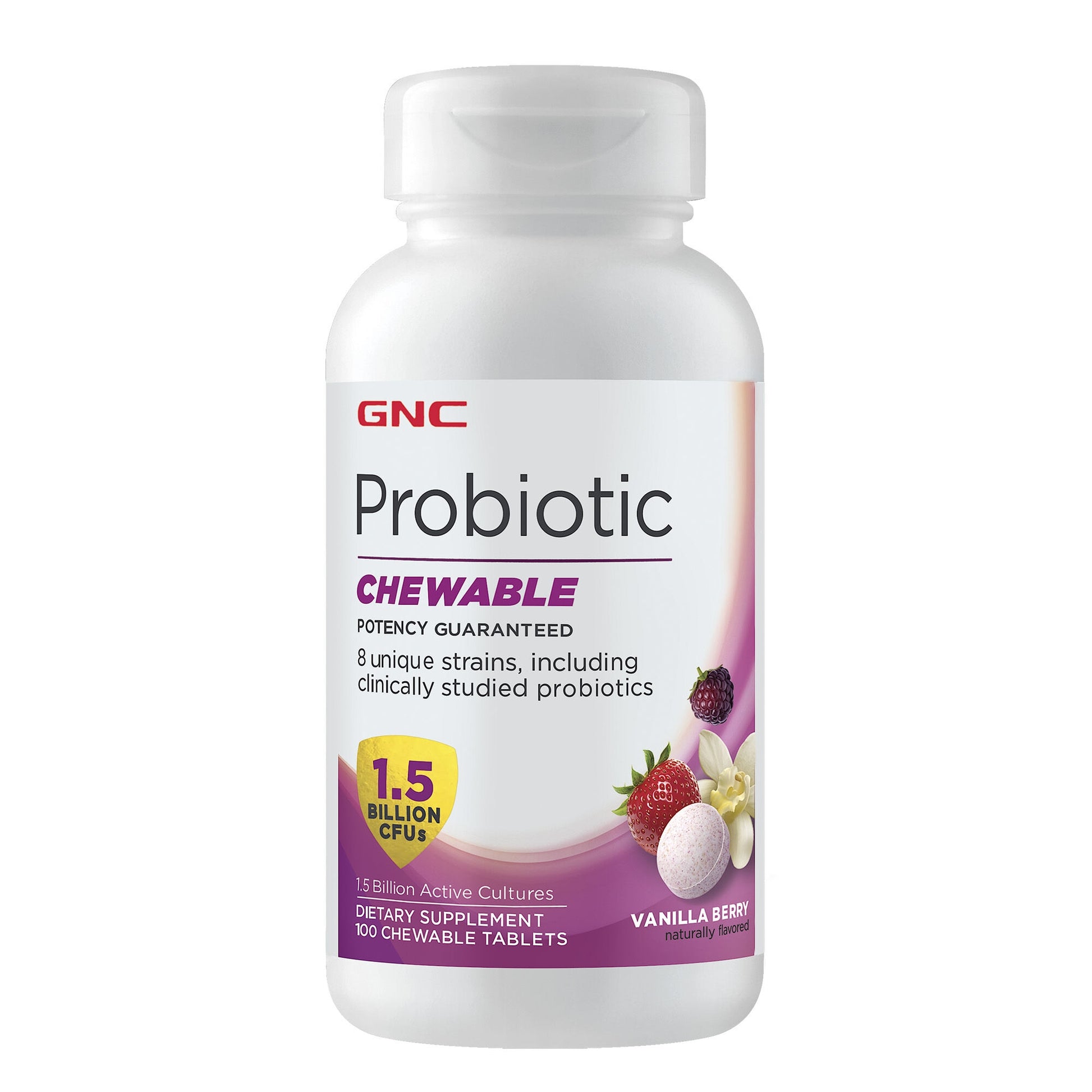 GNC Probiotic Chewable - 1.5 Billion CFUs, Probiotic, 100 tb