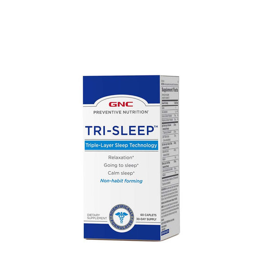 GNC Preventive Nutrition® Tri-Sleep™, Formula Avansata Triplu-Strat Pentru Somn, 60 tb