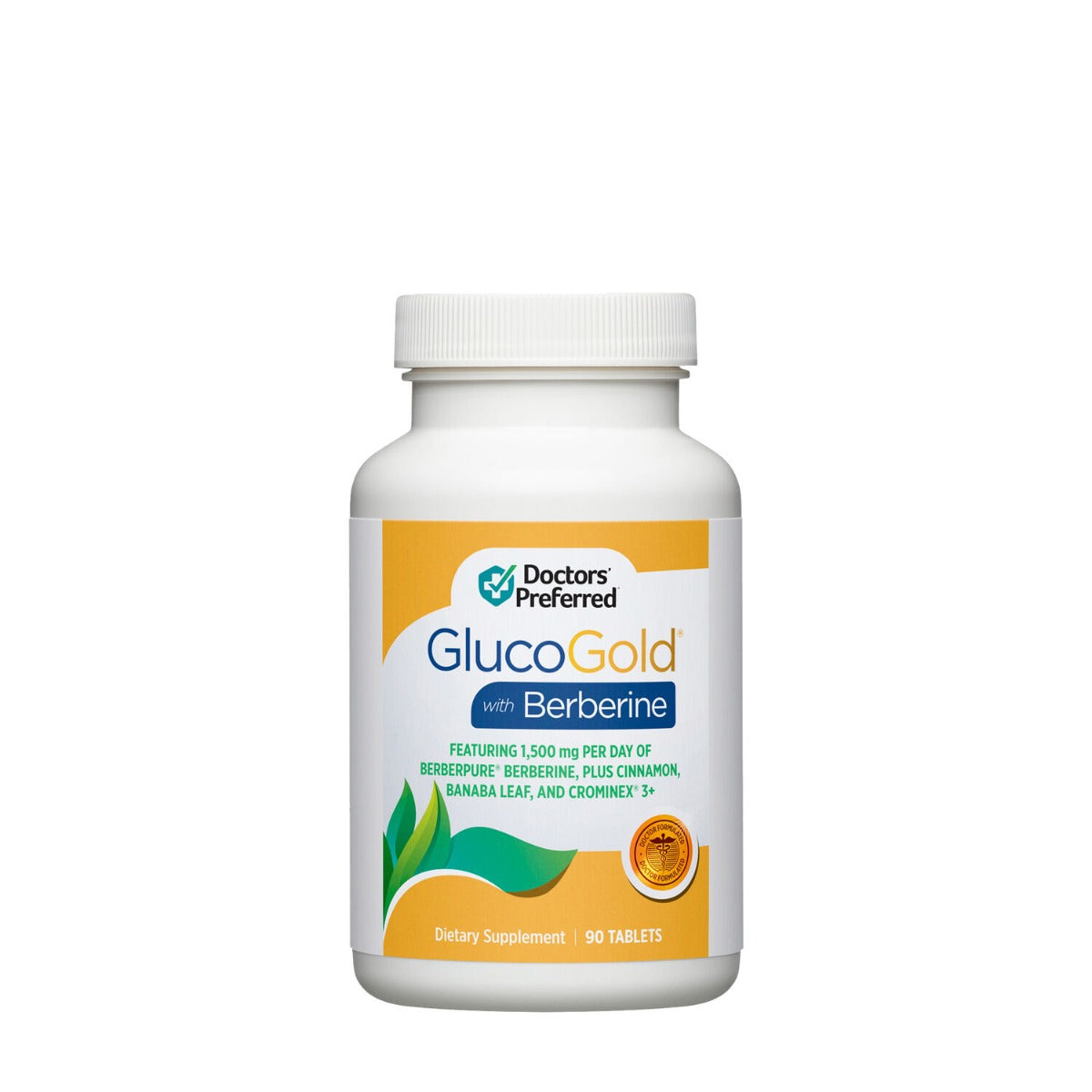 Doctor’s Preferred® GlucoGold® with Berberine, Formula Avansata pentru Reducerea Glicemiei cu Berberina, 90 tb