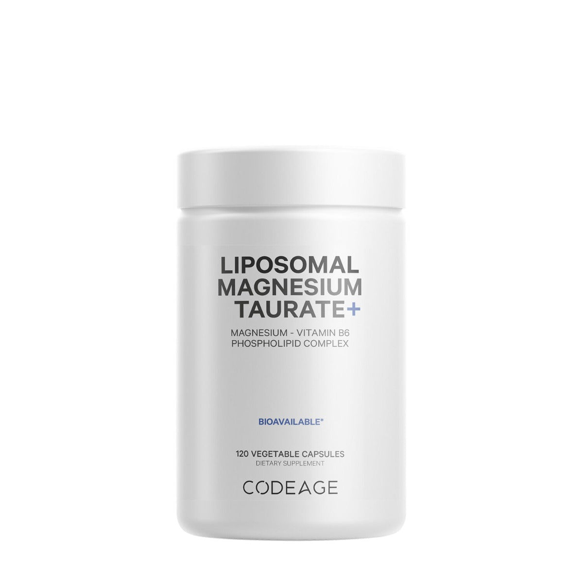 CodeAge Liposomal Magnesium Taurate+, Magneziu Taurat cu Tehnologie Liposomala Pentru Sanatatea Inimii si Sistemului Nervos, 120 cps