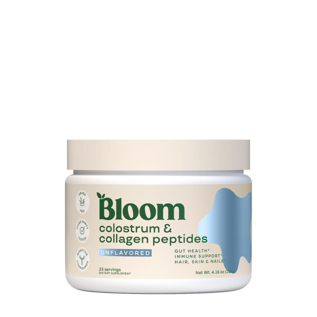 Bloom Colostrum & Collagen Peptides, Colostru si Peptide de Colagen fara Aroma, 118 g