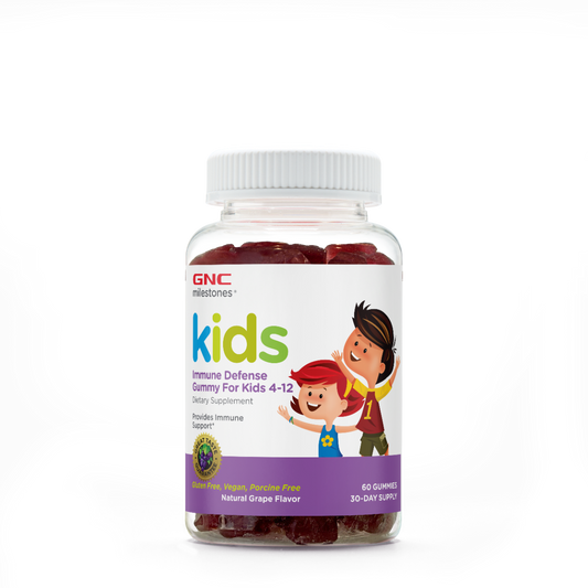 GNC Milestones® Kid’s Immune Defense Gummy, Formula Pentru Copii, cu Aroma de Struguri, 60 Jeleuri
