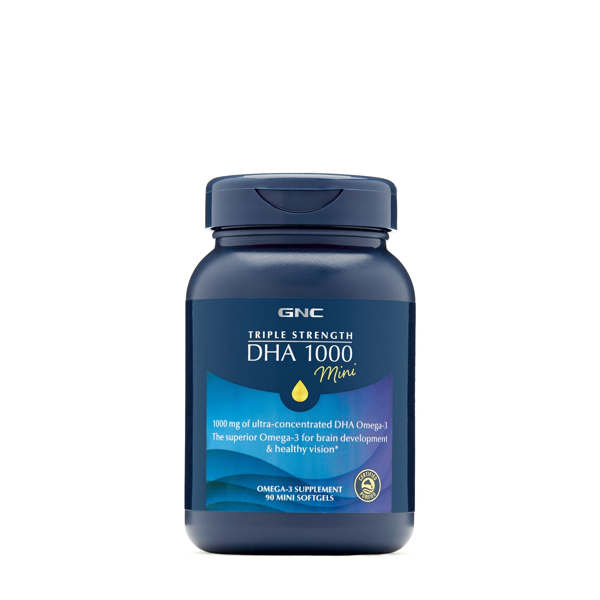 GNC Triple Strength DHA 1000 Mini, Acizii Grasi DHA Omega-3 Mini , 90 cps