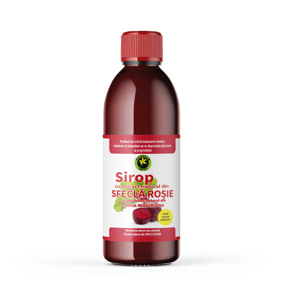 Sirop Sfeclă Roșie cu îndulcitor natural Stevia Rebaudiana 500ml
