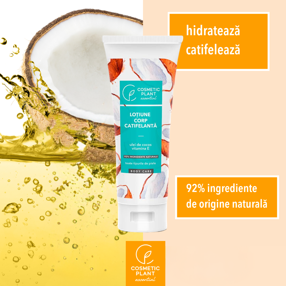 Loțiune corp catifelantă cu ulei de cocos & vitamina E