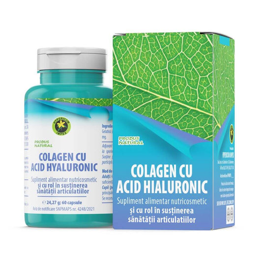Capsule Colagen cu Acid Hialuronic – Supliment alimentar nutricosmetic și cu rol în susținerea sănătății articulațiilor