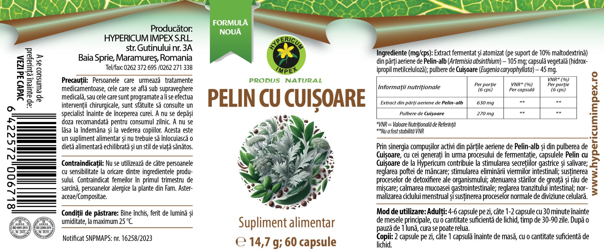 Capsule Pelin cu Cuisoare