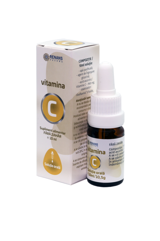 VITAMINA C, fără zahăr, soluţie orală, picături, 10ml