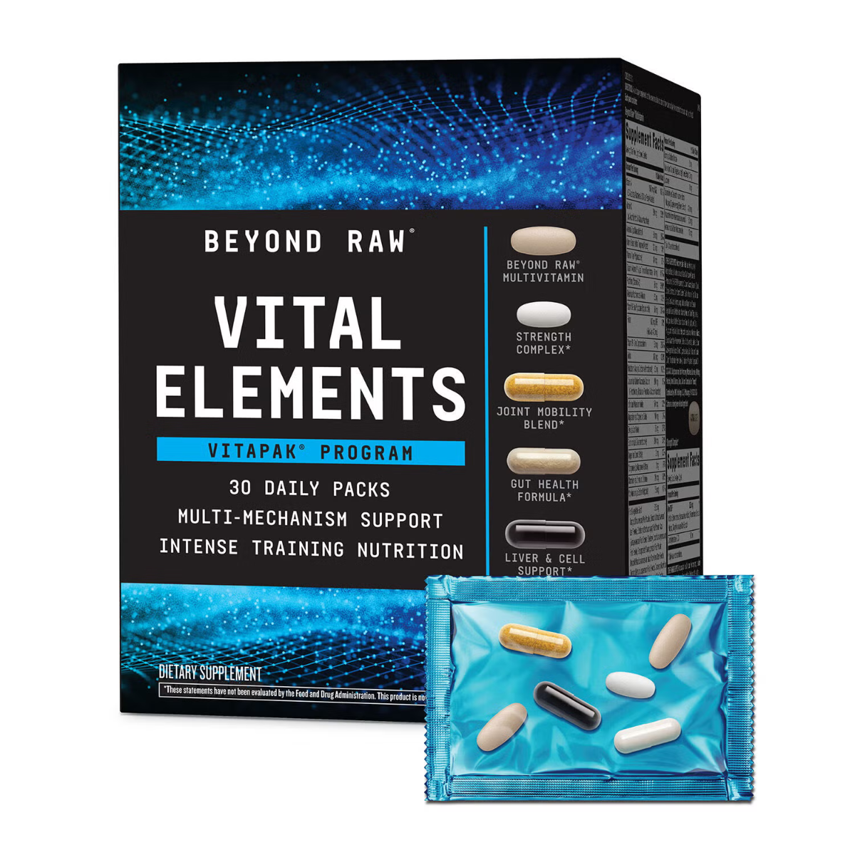 GNC Beyond Raw® Vital Elements Vitapak®, Program cu Elemente Vitale pentru Performanta si Anduranta Maximizate, 30 Pliculete