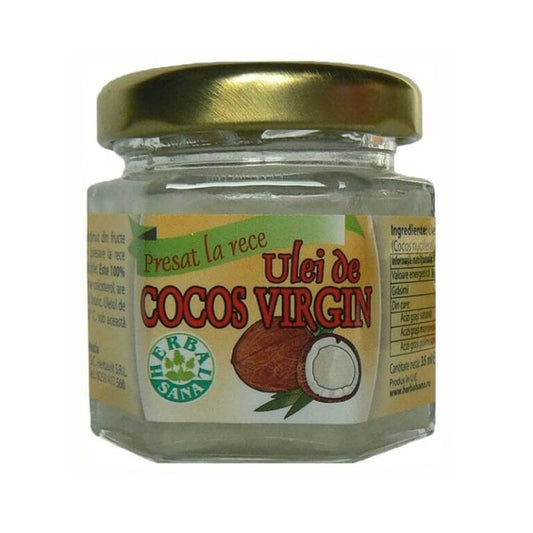 Ulei de cocos virgin, uz intern și extern, 35 ml, Herbal Sana