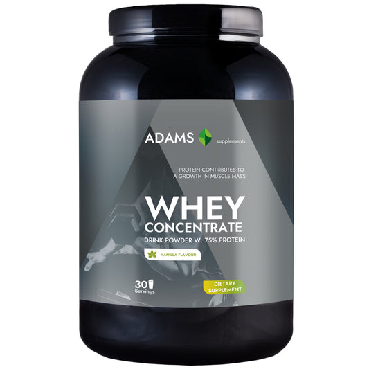 Concentrat proteic din zer, (vanilie), 908g, Adams Supplements