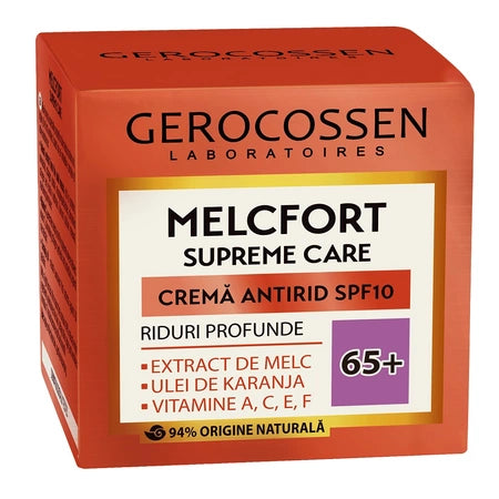Crema antirid pentru riduri profunde SPF10 Melcfort 65+, 50 ml, Gerocossen