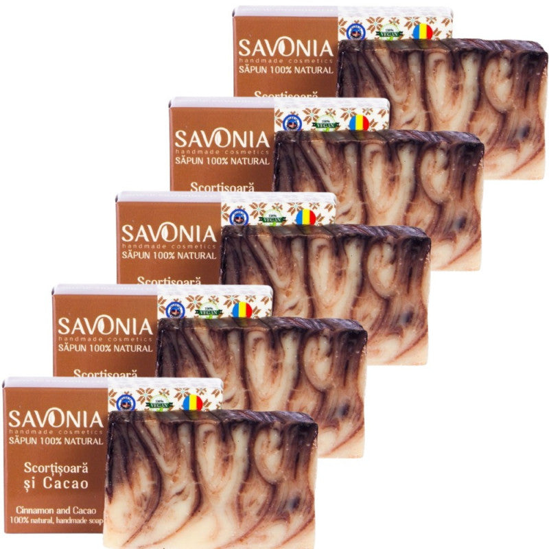 Set 5 buc - Sapun Natural Scortisoara si Cacao, Savonia