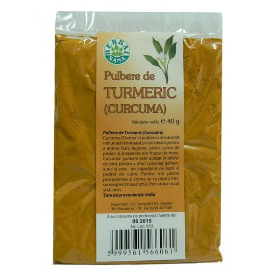 Turmeric pulbere 40g Herbavit – Aromă intensă
