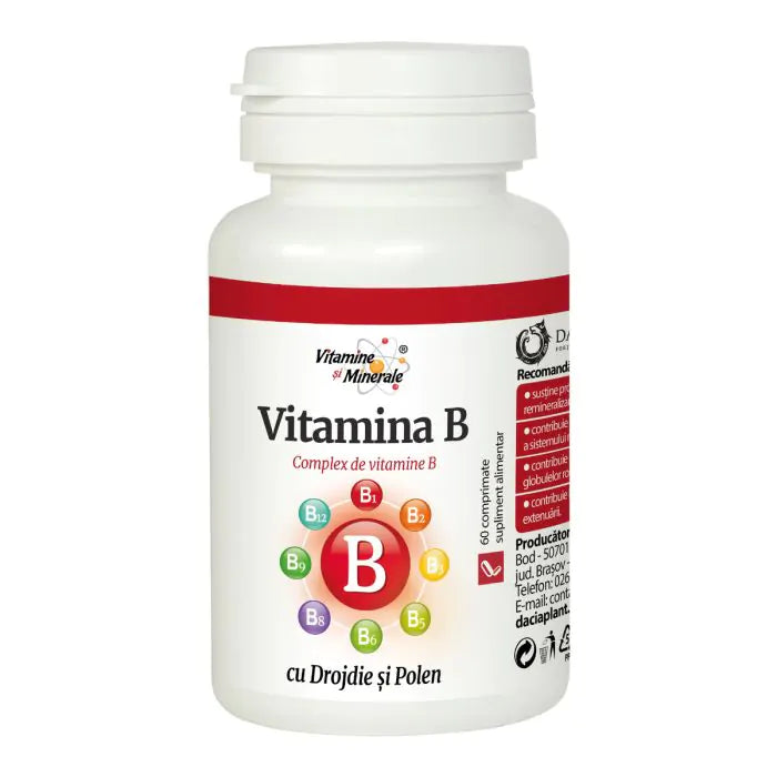 Vitamina B cu drojdie si polen 60 comprimate