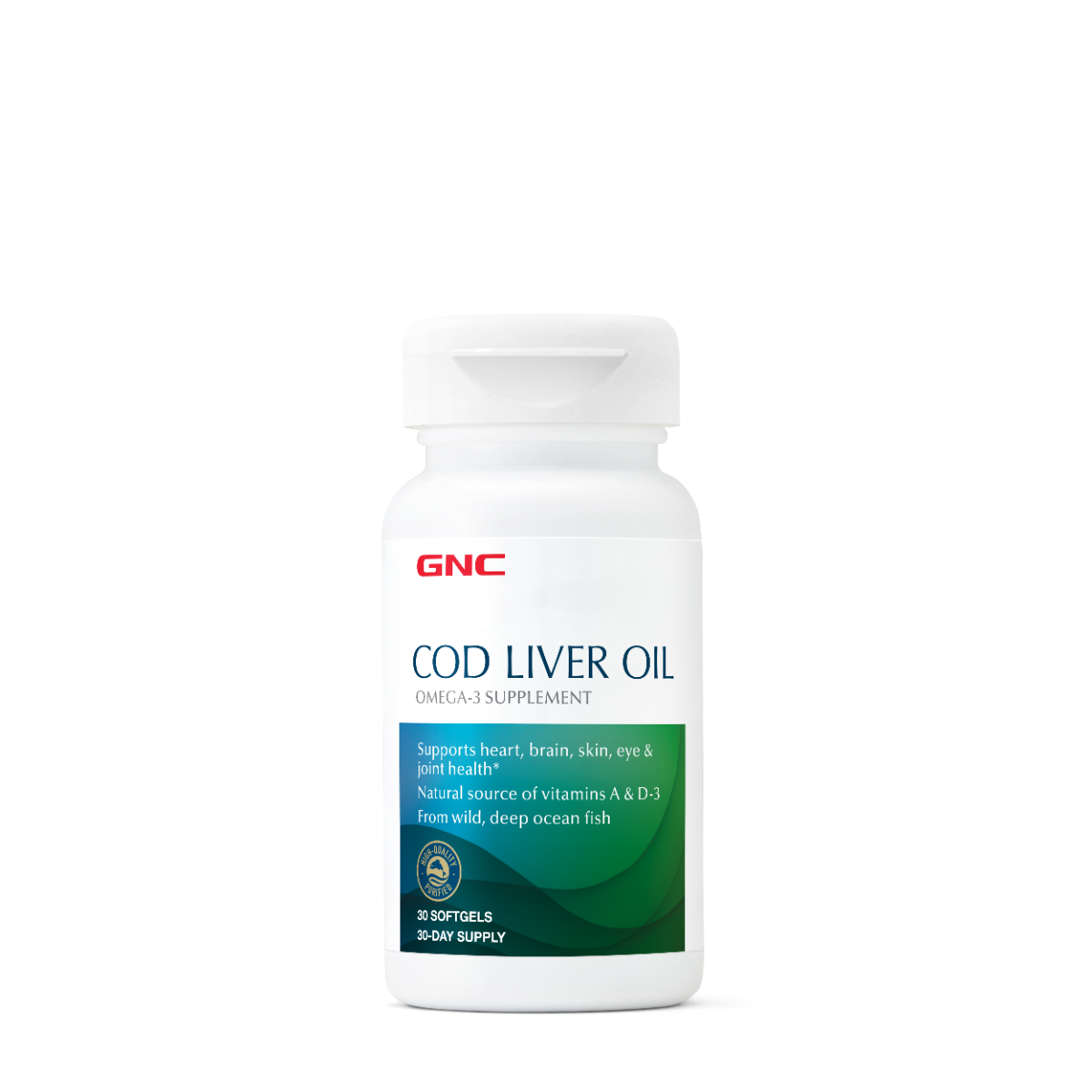 GNC Cod Liver Oil, Ulei din Ficat de Cod, 400 Mg, 30 Cps