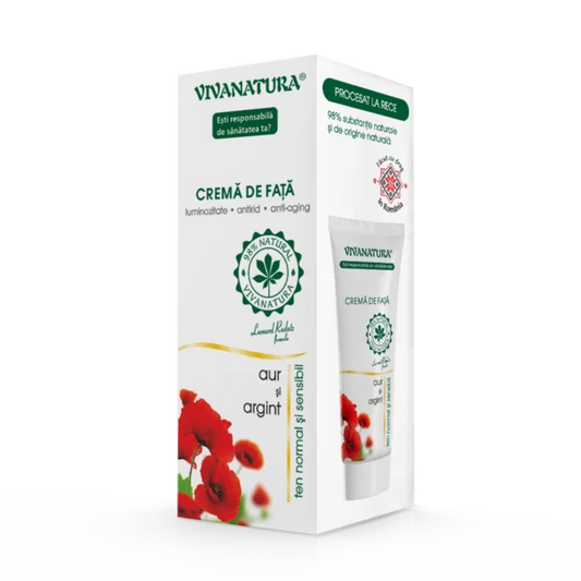 Crema de fata cu aur si argint pentru ten normal si sensibil 75 ml – Leonard Radutz Formula – VivaNatura