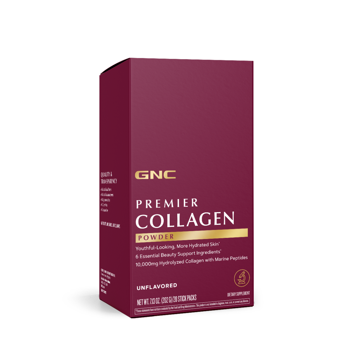 GNC Premier Collagen Powder, Formula Premium de Peptide de Colagen Hidrolizat fara Aroma, 20 x 10.1 g