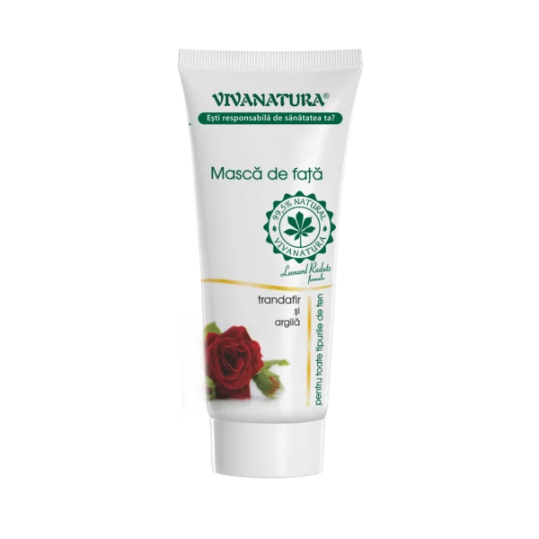 Mască de față cu trandafir și argilă pentru toate tipurile de ten 75 ml – Leonard Radutz Formula – VivaNatura