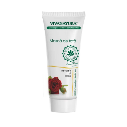 Mască de față cu trandafir și argilă pentru toate tipurile de ten 75 ml – Leonard Radutz Formula – VivaNatura