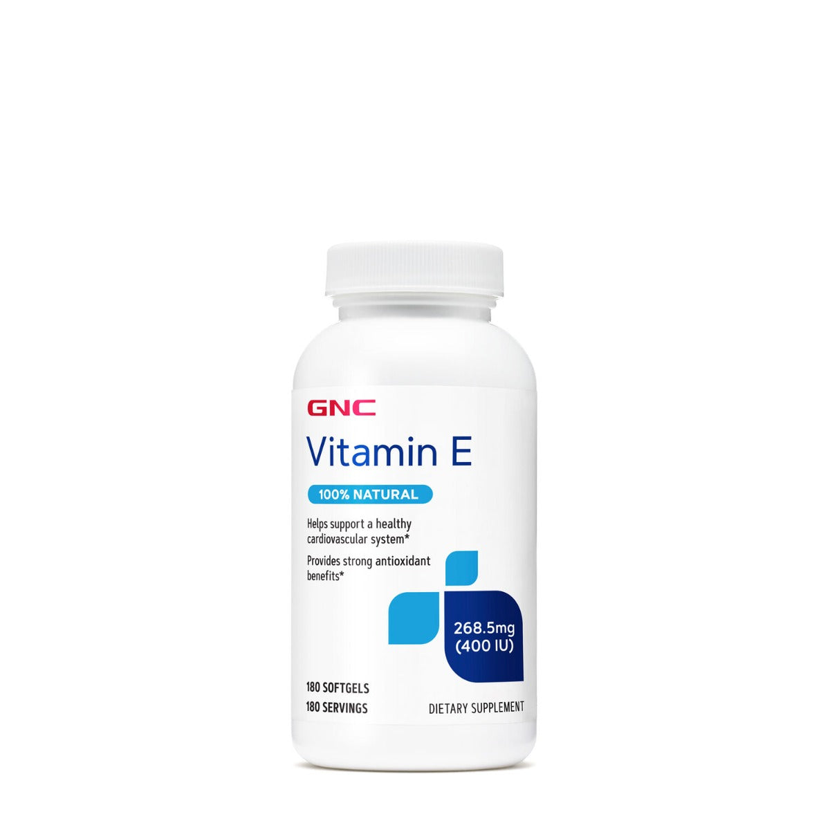 GNC Vitamin E 268,5 mg (400 IU), Vitamina E 400 UI, 180 cps