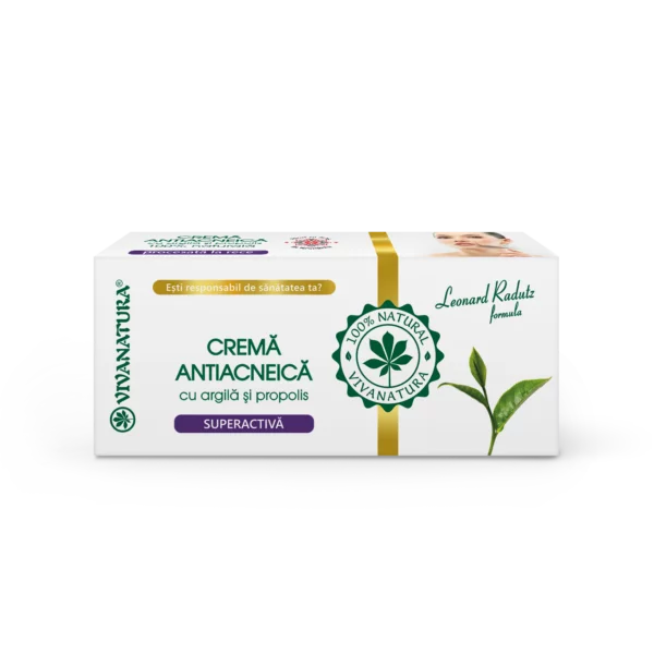 Cremă Antiacneică SUPERACTIVĂ cu argilă și propolis 20 ml – Leonard Radutz Formula – VivaNatura