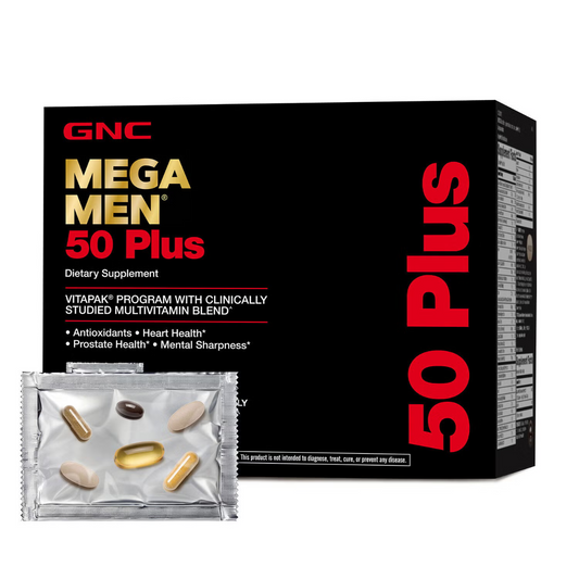 GNC Mega Men® 50 Plus Vitapak® Program, Complex de Multivitamine Pentru Barbati 50 Plus, 30 Pachetele