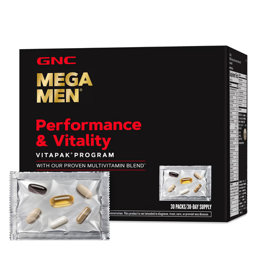 GNC Mega Men® Performance & Vitality Vitapak®, Complex de Multivitamine pentru Barbati, Performanta si Vitalitate, 30 pachetele