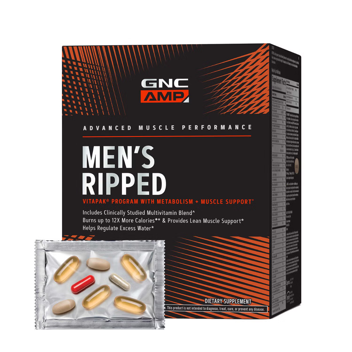 GNC AMP Men's Ripped Vitapak® Program Complex de Multivitamine Pentru Barbati, 30 Pachetele