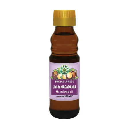 Ulei de Macadamia presat la rece, uz intern și extern, 100 ml, Herbal Sana