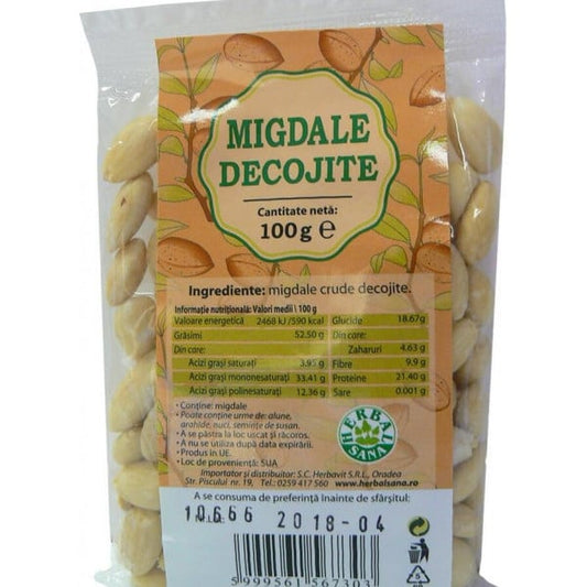 Migdale crude decojite - 100g Herbal Sana