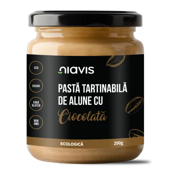 Pasta tartinabila de alune cu ciocolata ecologica, 200g, Niavis