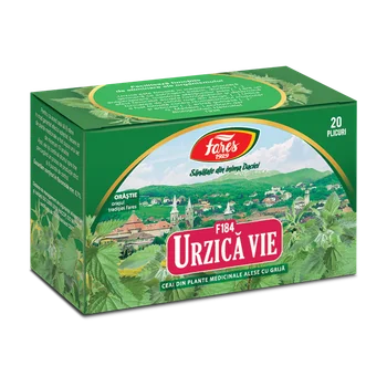 Ceai Urzică Vie F184 Fares, plantă naturală, 20 plicuri