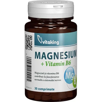 Magneziu + Vitamina B6, 30 comprimate, Vitaking