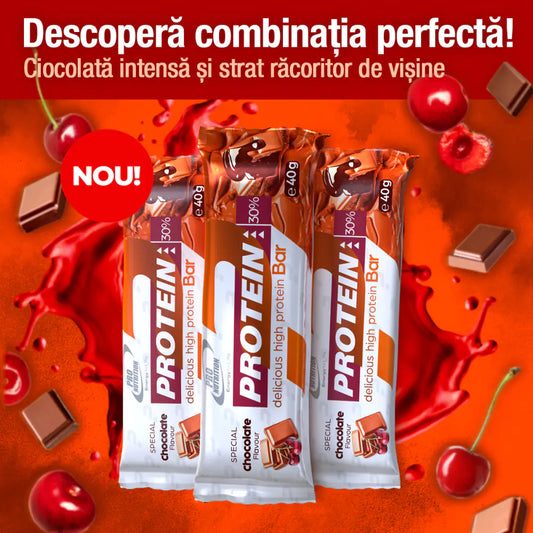 Cutie 12 batoane proteice Protein Bar ciocolata-visine