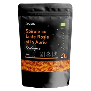 Spirale ecologice cu linte rosie si in auriu, 250g, Niavis