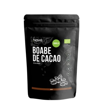 Boabe de cacao intregi ecologice, 250g, Niavis