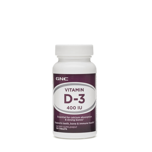 GNC Vitamin D-3 400 IU, Vitamina D-3 Naturala 100% din Lanolina 400 UI, 100 tb