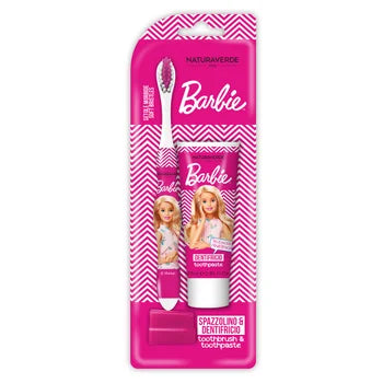 Set periuta si pasta de dinti Barbie, 25ml, Naturaverde