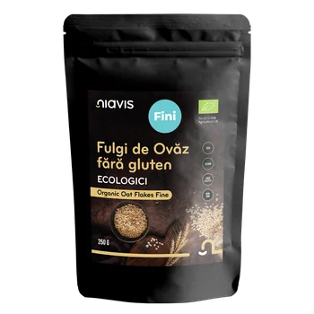 Fulgi de ovaz ecologici fara gluten, 250g, Niavis